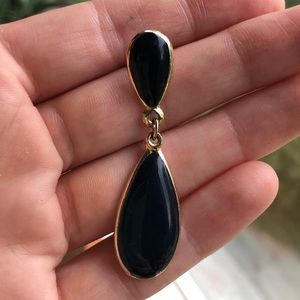 Navy teardrop earrings